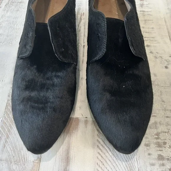 Marsell Black Pony Hair & Leather Oxford Loafers Pointed Toe - Picture 7 of 8